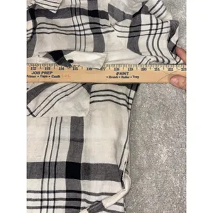 Anthropologie Cloth & Stone Hannah Shirtdress M Plaid‎ Short Sleeve Belted White thumbnail 8