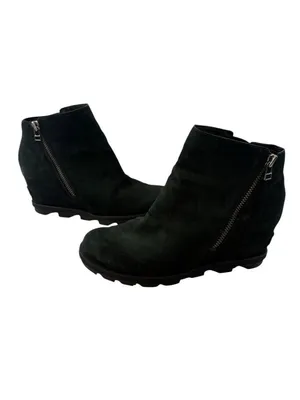 Sorel Joan of Arctic Wedge II Chelsea Boots Women’s Size 9.5 Black Suede Leather thumbnail 11