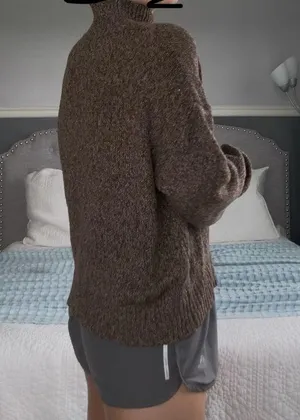 Shein Brown Mockneck Sweater thumbnail 3