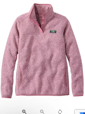 L.L.Bean Large Sweater Fleece Pullover Washed Orchid Outdoor Travel Hike thumbnail 2