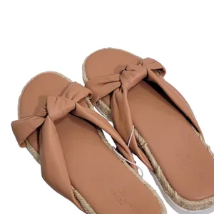 Universal Threads Warm Tan Dena Knotted Slip On Faux Leather Sandals Size 9 NWT thumbnail 7