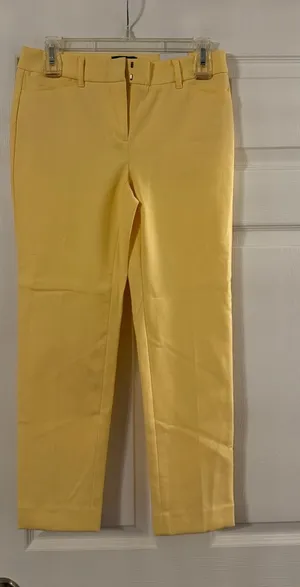 White House | Black Market Sunny Yellow Cropped Dress Pants size 2P brand new inseam 24” waist 28” thumbnail 1