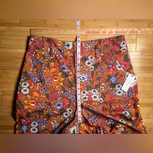 Anthropologie Maeve Floral Flower Power Wide Leg High Waist Crop Pants|Size:14 thumbnail 4