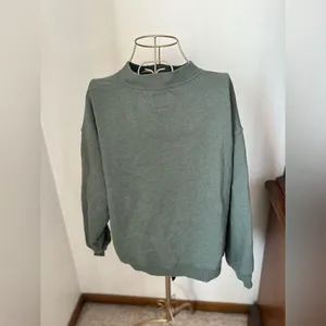 American Eagle Mock Neck Fleece Sweatshirt X-Small Green thumbnail 7