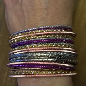 Multicolor mixed stacked bangles Multiple thumbnail 1