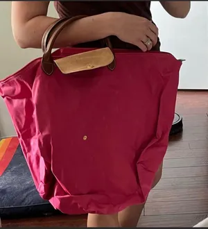 Longchamp Large Le Pliage Pink Weekender Bag thumbnail 3