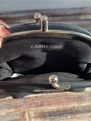 The Filer New York coin purse wallet small black kiss lock multiple compartment thumbnail 6