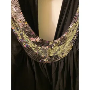Black Sequin u neck top Size L Y2K Size L thumbnail 2
