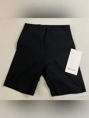 Lululemon NWT Align High-Waist Black Ribbed Bike 6” Shorts Size 4 thumbnail 8