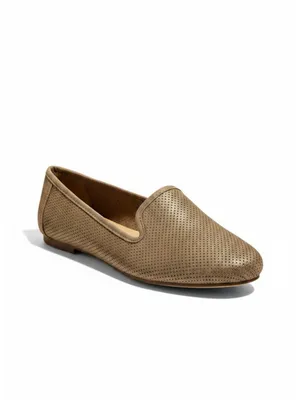 Torrid Taupe Perforated Loafer Flats WW 10 Workwear Minimalist Suede Plus Size thumbnail 2
