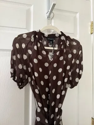 Bailey 44 Polka Dot Short-Sleeve Tiered Dress in Brown thumbnail 3