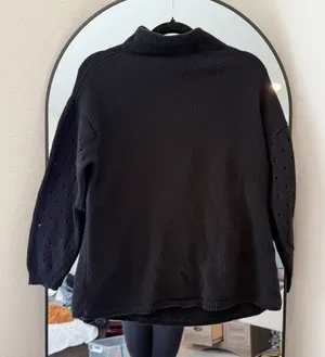 Anthropologie Moth Eyelet‎ Sweater Black thumbnail 1