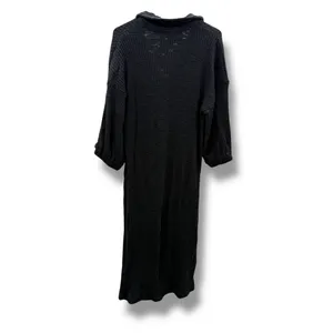 Free People Pacific Dress‎ Women's Large Black Gauze Midi Casual Relaxed Boho thumbnail 2