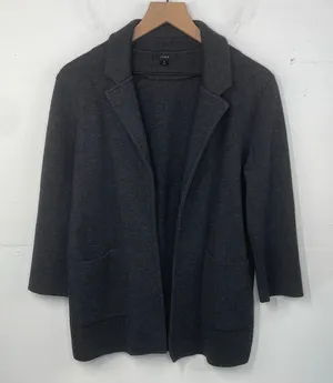 J.Crew Merino Wool Blend Open Front Cardigan Jacket Charcoal Gray Small thumbnail 1