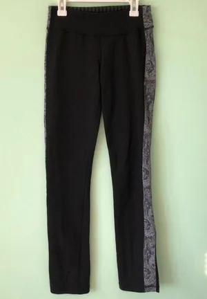 Lululemon Black & Gray Yoga Pants Full Length Leggings thumbnail 2