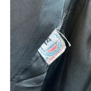 Vintage 80s New York Girl Herringbone Toggle Peacoat W14 Black/White thumbnail 6
