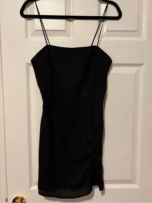 Superdown Revolve Syrus Slit Mini Dress Black Size M Ruched thumbnail 3