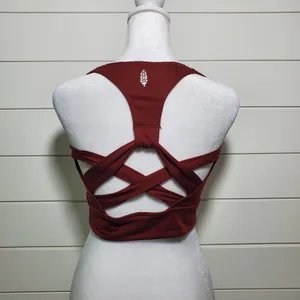 Free People FP Movement Top Maroon Racerback‎ Criss Cross Athletic Top Size S thumbnail 2