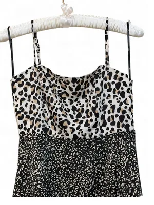 Lulus Women’s Being Bold Leopard Print Satin Midi Slip Dress Size Small thumbnail 8