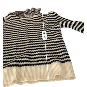 Banana Republic Italian Filpucci Yarn Turtleneck Sweater Small Black Beige⁠ thumbnail 8