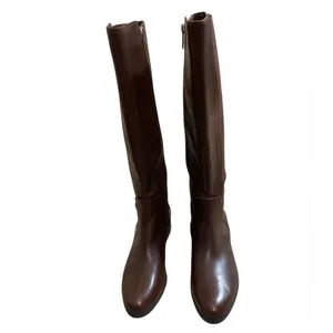 Elegant Brown Knee-High Women's Riding Boots preppy equestrian thumbnail 2