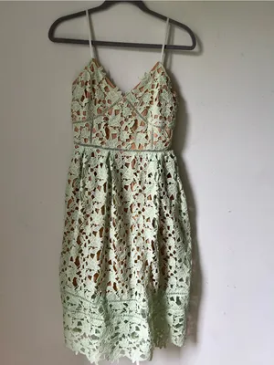 Beautiful Girl Mint Green Crochet Lace Spaghetti Strap Dress Size S thumbnail 9