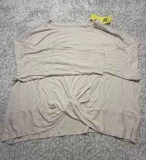 All in Motion Women's Light Beige Twist Front Long Sleeve‎ Top 3X NWT thumbnail 1