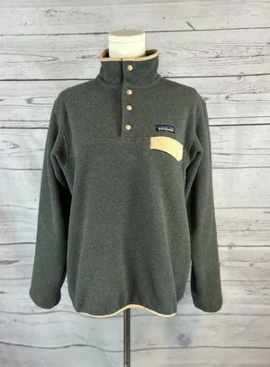 Patagonia Lightweight Synchilla Snap-T Fleece Pullover Gray Small Pocket Jacket thumbnail 1