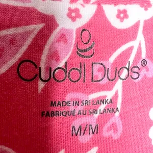 Cuddl Duds Pink Tropical Floral Pajama Top Size Medium Cotton Modal Button Front thumbnail 8