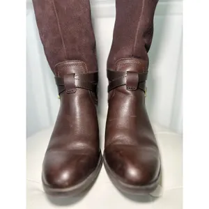 Franco‎ Sarto Lapis Riding Boots Brown Leather Suede Knee High Box 7.5 thumbnail 3