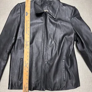 Valerie Stevens Jacket Womens‎ Size M Black Lambskin Leather Zip Front thumbnail 6