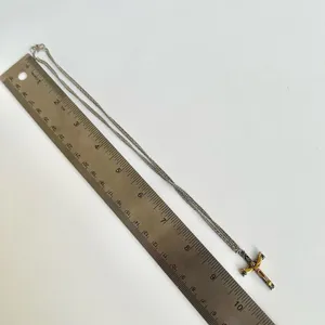 Silver gold tone cross pendant necklace thumbnail 5