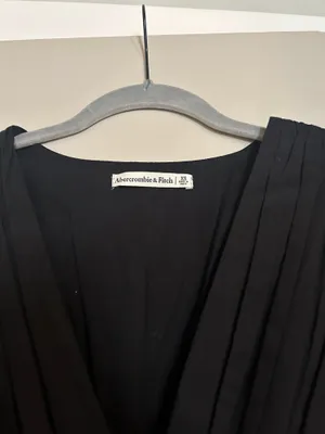 Abercrombie Black V-Neck Smocked Blouse thumbnail 2