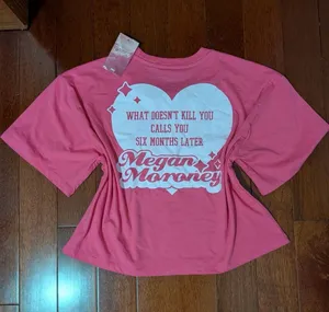 Megan Moroney Pink Pearl Graphic Cropped Tee Size M thumbnail 1