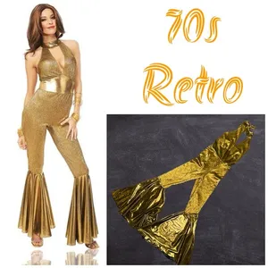 Costume culture Franco disco 70s diva Halloween costume cosplay gold jumpsuit sm thumbnail 2
