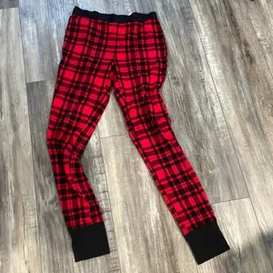 VICTORIA'S SECRET Thermal Long Pajama Set Red Black Plaid small thumbnail 5
