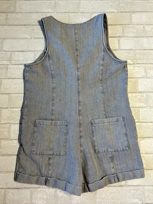 Stitch & Feather Light Blue Denim Romper Size L thumbnail 2