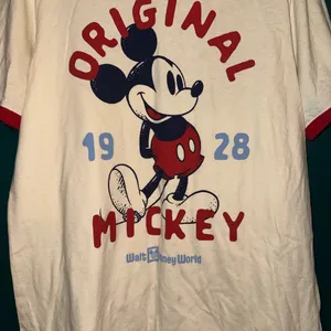 Disney White Ringer Tee with Red Trim and Vintage Print thumbnail 3