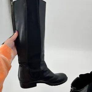 Franco Sarto Tahini Black Leather Women's Fashion Riding Knee Boots size 6.5 thumbnail 6