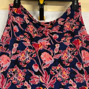 LuLaRoe M Lola Maxi Skirt Navy Pink Floral Stretchy Modest Boho Spring Summer thumbnail 3