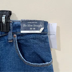 NWT Abercrombie&Fitch Comfort Stretch Curve Ultra High Rise 90s slim Straight 16 thumbnail 3