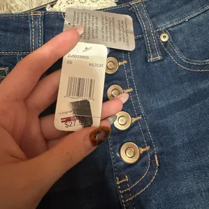 Altar'd State Dark Blue Denim Skirt with Lace Label thumbnail 6