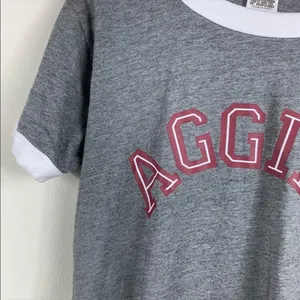 Victoria's Secret Pink Aggies tee Small grey maroon‎ thumbnail 3