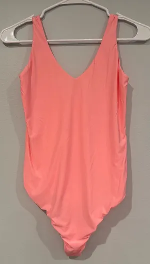 Neon Pink V-Neck Bodysuit thumbnail 1