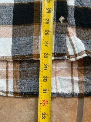 Pilcro Plaid Button-Down Shirt in Brown, Black & White thumbnail 7
