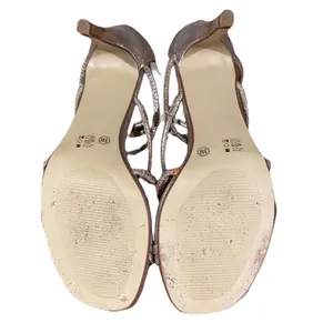 Chinese Laundry GOLD sparkly Open Toe Metallic Strappy Heels Size 8M thumbnail 7