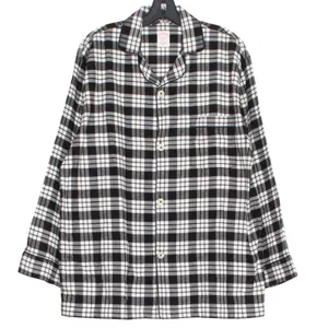 Brooks Brothers Womens Pajama Top Button Up Plaid Black White Size Medium EU thumbnail 1