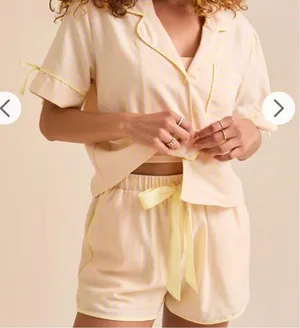 NEW Altar’d State Butter Yellow and Pink Striped Lounge Set Size XXL NWT thumbnail 2