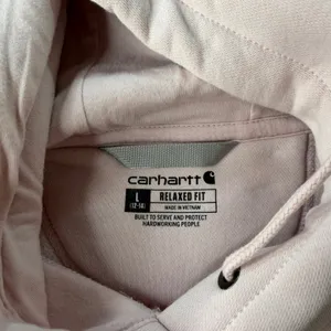 Carhartt Relaxed Fit Hoodie Sweatshirt Light Pink Women Large 12-14 Logo Patch thumbnail 4