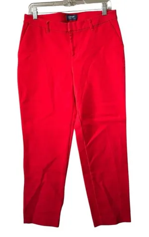 Old Navy Women Red‎ Harper Mid-Rise Career Pants Size 8 Regular Colorful Career thumbnail 1